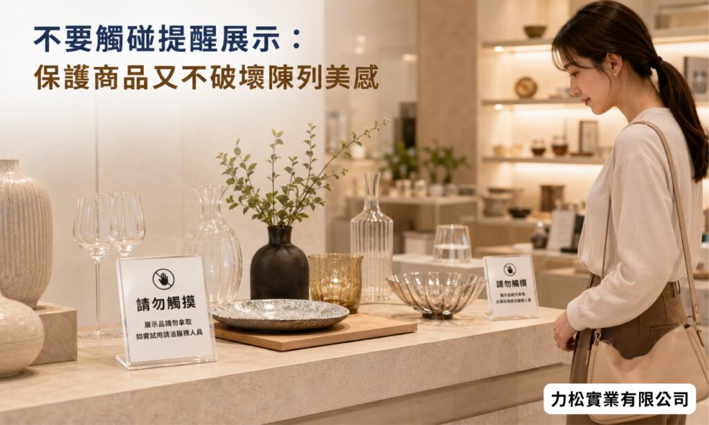 不要觸碰提醒展示：保護商品又不破壞陳列美感