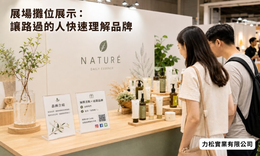展場攤位展示：讓路過的人快速理解品牌